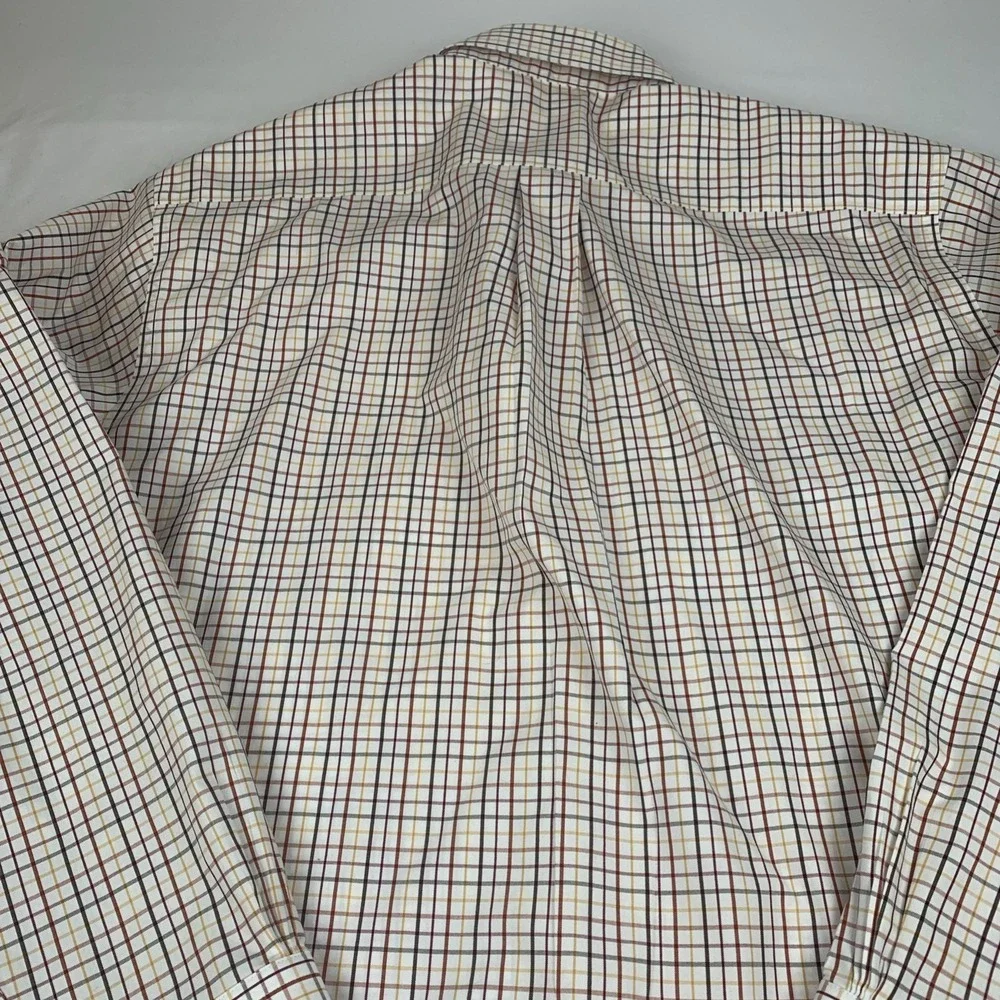 Brooks Brothers Men's Med Long Sleeve Checked Dress Shirt Cotton Non Iron‎